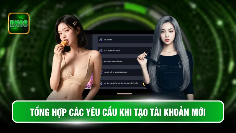 Tổng hợp các yêu cầu khi tạo tài khoản mới
